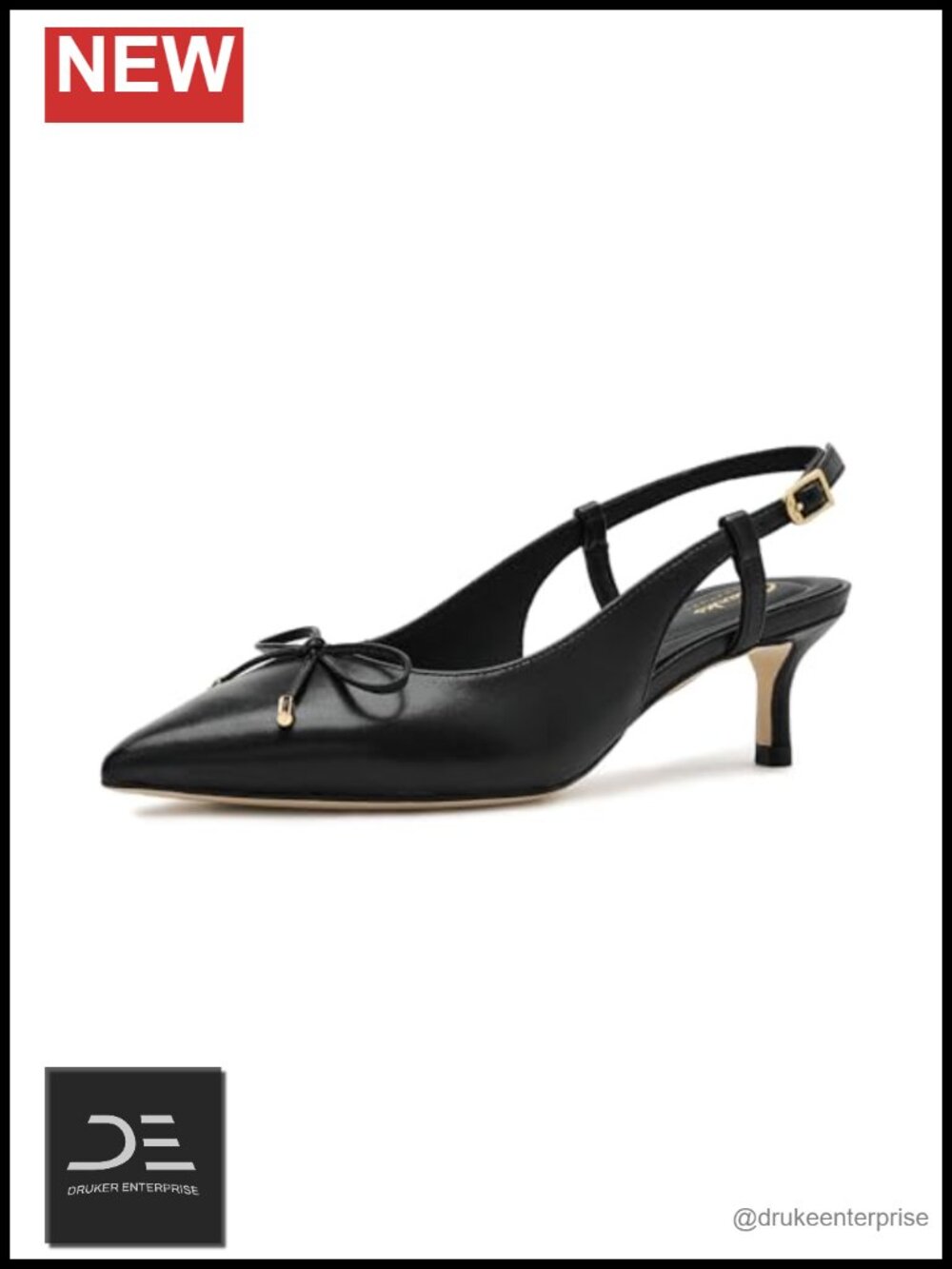 Clarks Zarey Bow Women's Slingback Heels Pointed Toe Adjustable Strap Leather